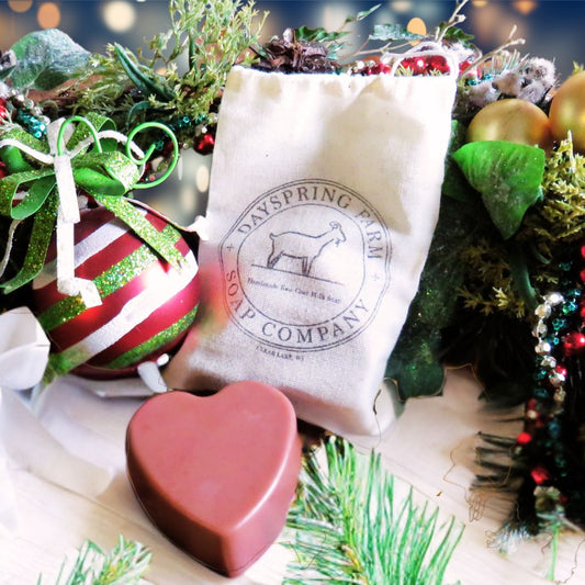 Peppermint Heart Goat Milk Soap in Gift Bag